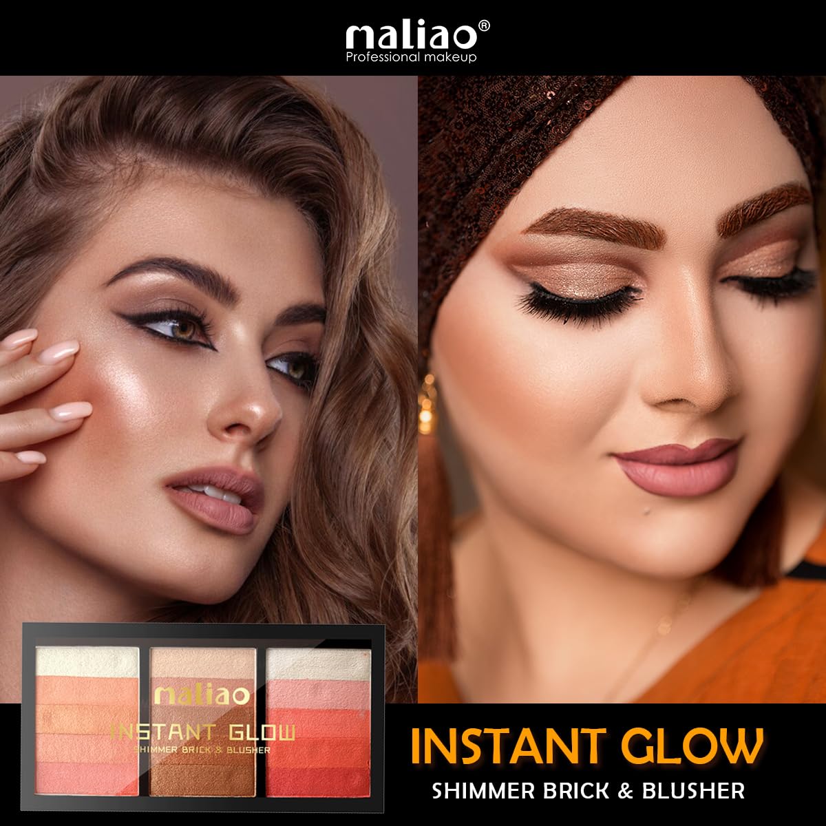 Maliao Instant Glow Shimmer Brick & Blusher 4